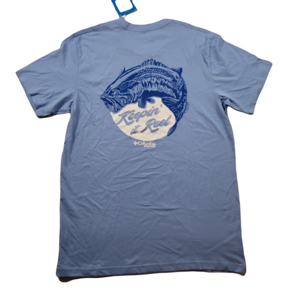 Columbia Performance Fishing‎ Gear Keeping It Reel T-shirt Lt Blue - Picture 1 of 4